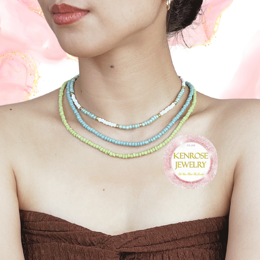 CYANE Seed Bead Necklace for Men and Women Summer Beach Accessory Surfers Jewelry