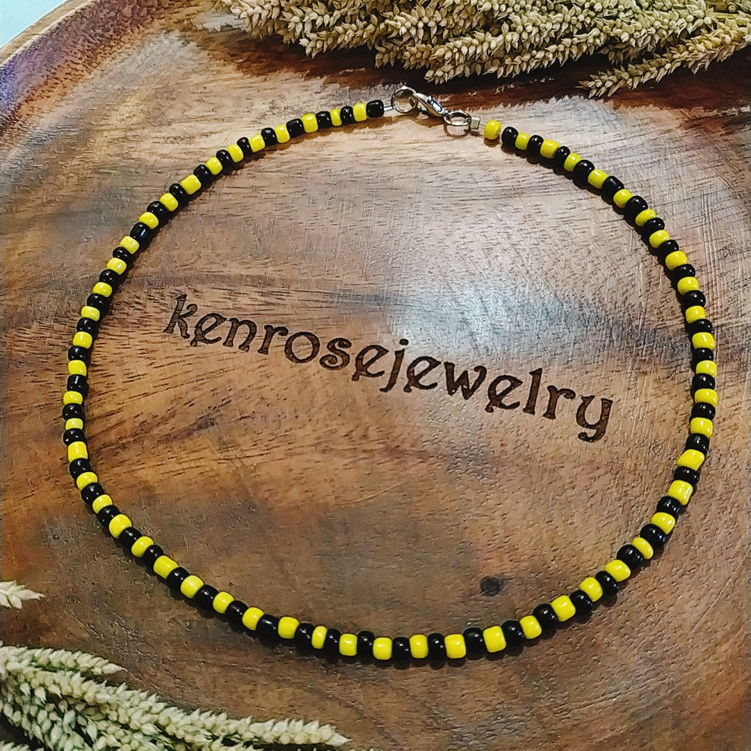BUMBLEBEE Seed Bead Necklace for Men and Women Summer Beach Accessory Surfers Jewelry
