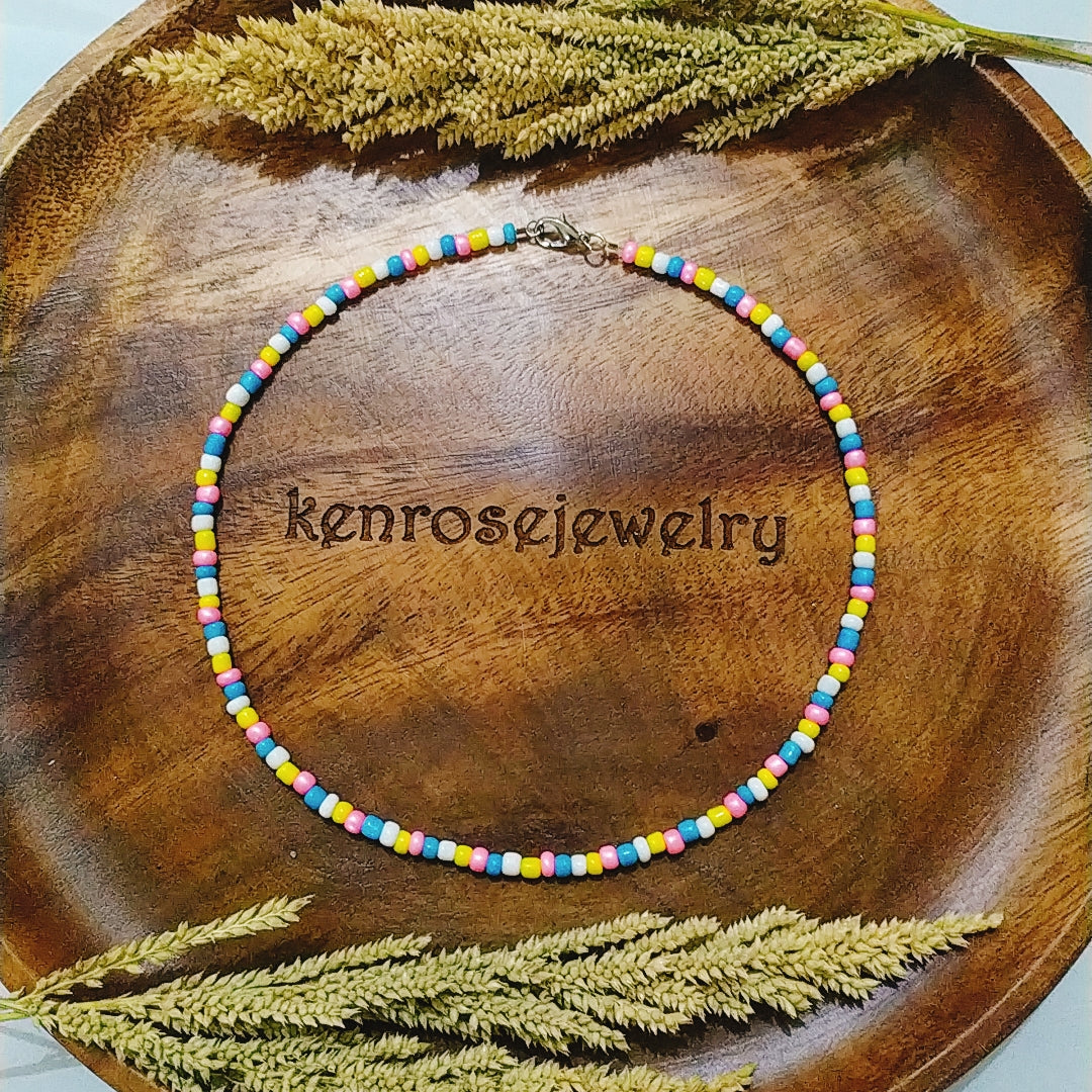 PARTY POP Seed Bead Necklace for Men and Women Summer Beach Accessory Surfers Jewelry