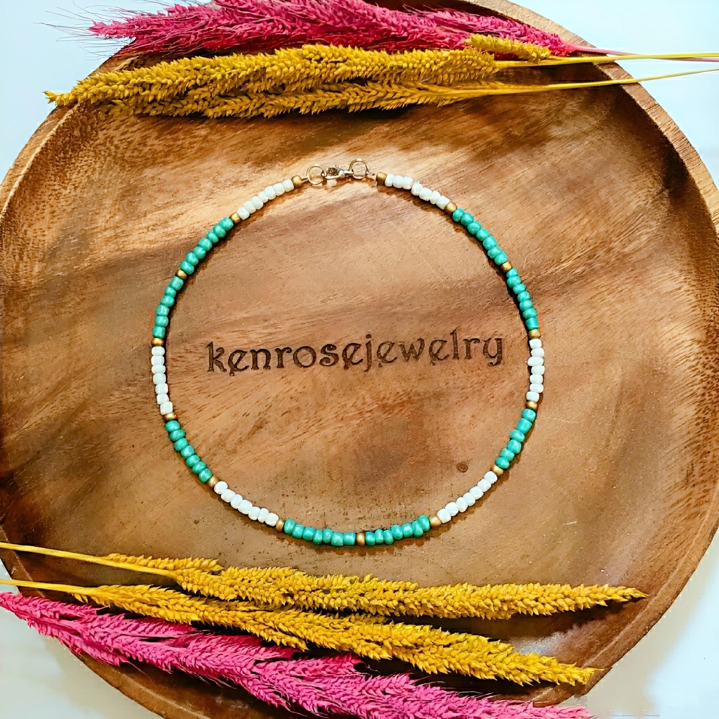 CYANE Seed Bead Necklace for Men and Women Summer Beach Accessory Surfers Jewelry