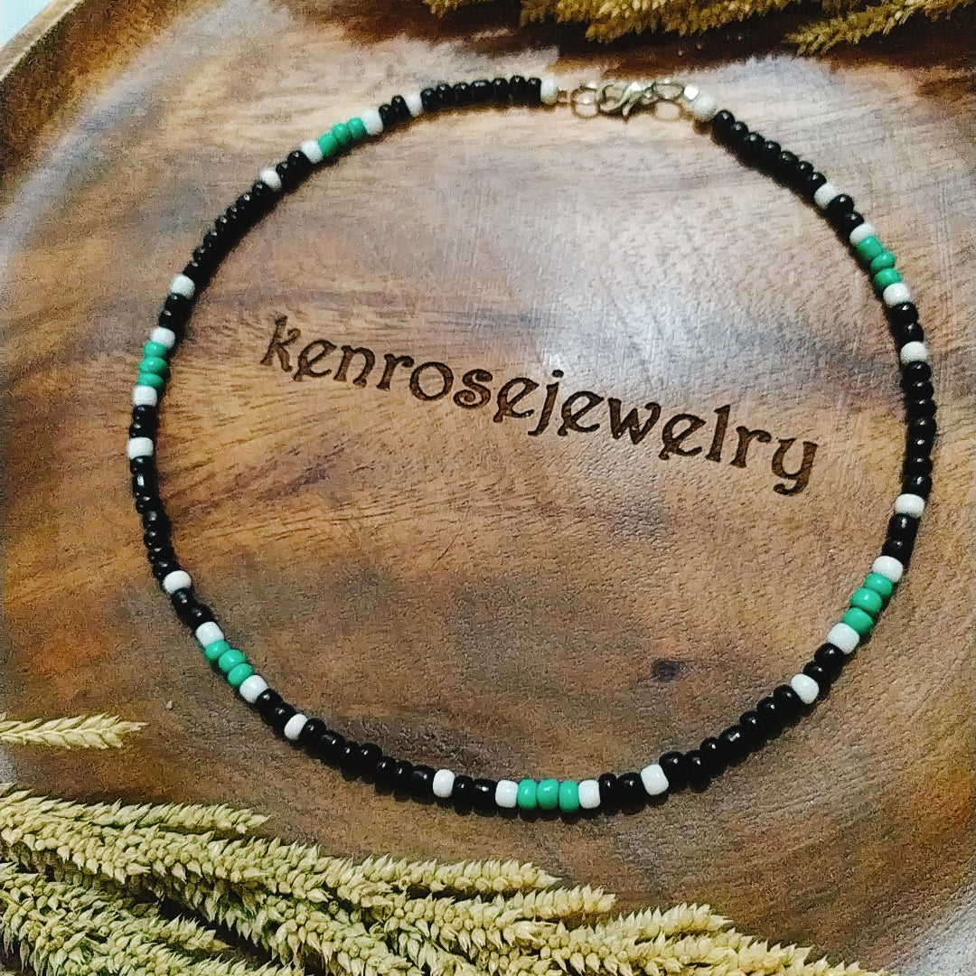 DARK LAGOON Seed Bead Necklace for Men and Women Summer Beach Accessory Surfers Jewelry