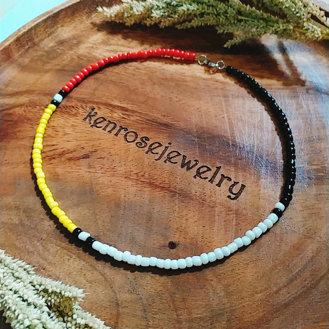 FOURTH TRIBE Seed Bead Necklace for Men and Women Summer Beach Accessory Surfers Jewelry