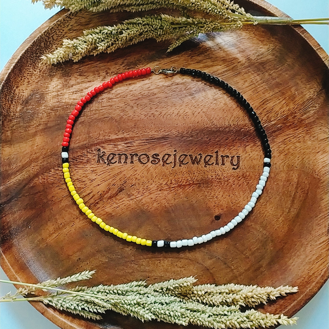 REGGAE TRIBAL Seed Bead Necklace for Men and Women Summer Beach Accessory Surfers Jewelry