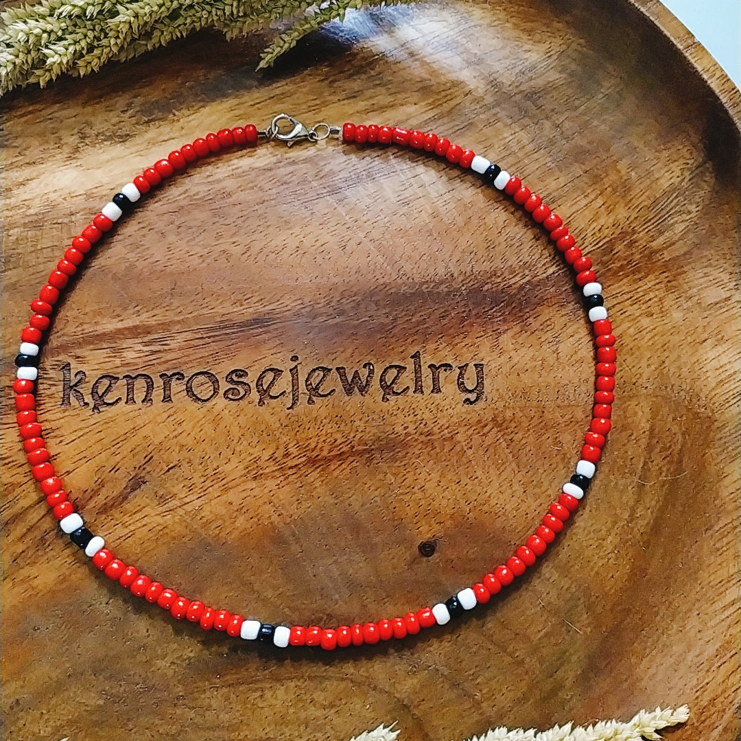 RUBY Seed Bead Necklace for Men and Women Summer Beach Accessory Surfers Jewelry