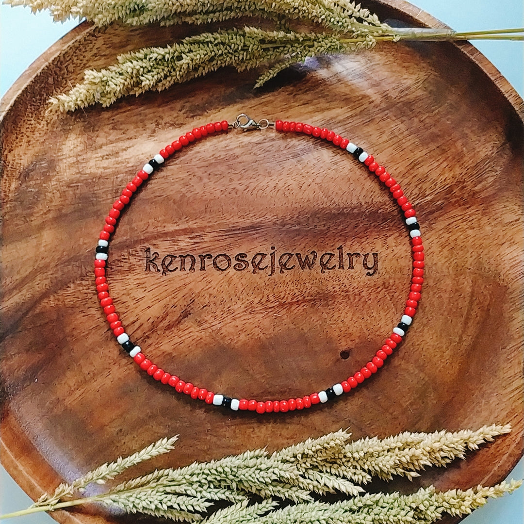 REGGAE TRIBAL Seed Bead Necklace for Men and Women Summer Beach Accessory Surfers Jewelry