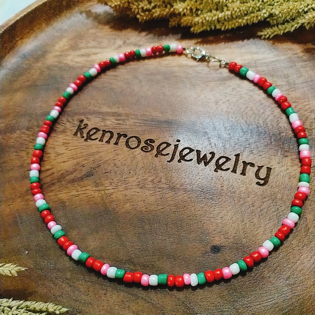 SUMMER BERRY Seed Bead Necklace for Men and Women Summer Beach Accessory Surfers Jewelry