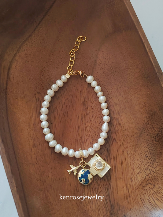 First Class Pearl Fresh water Pearl Bracelet Jewelry Summer and Travel Accessory for Women by KenRoseJewelry