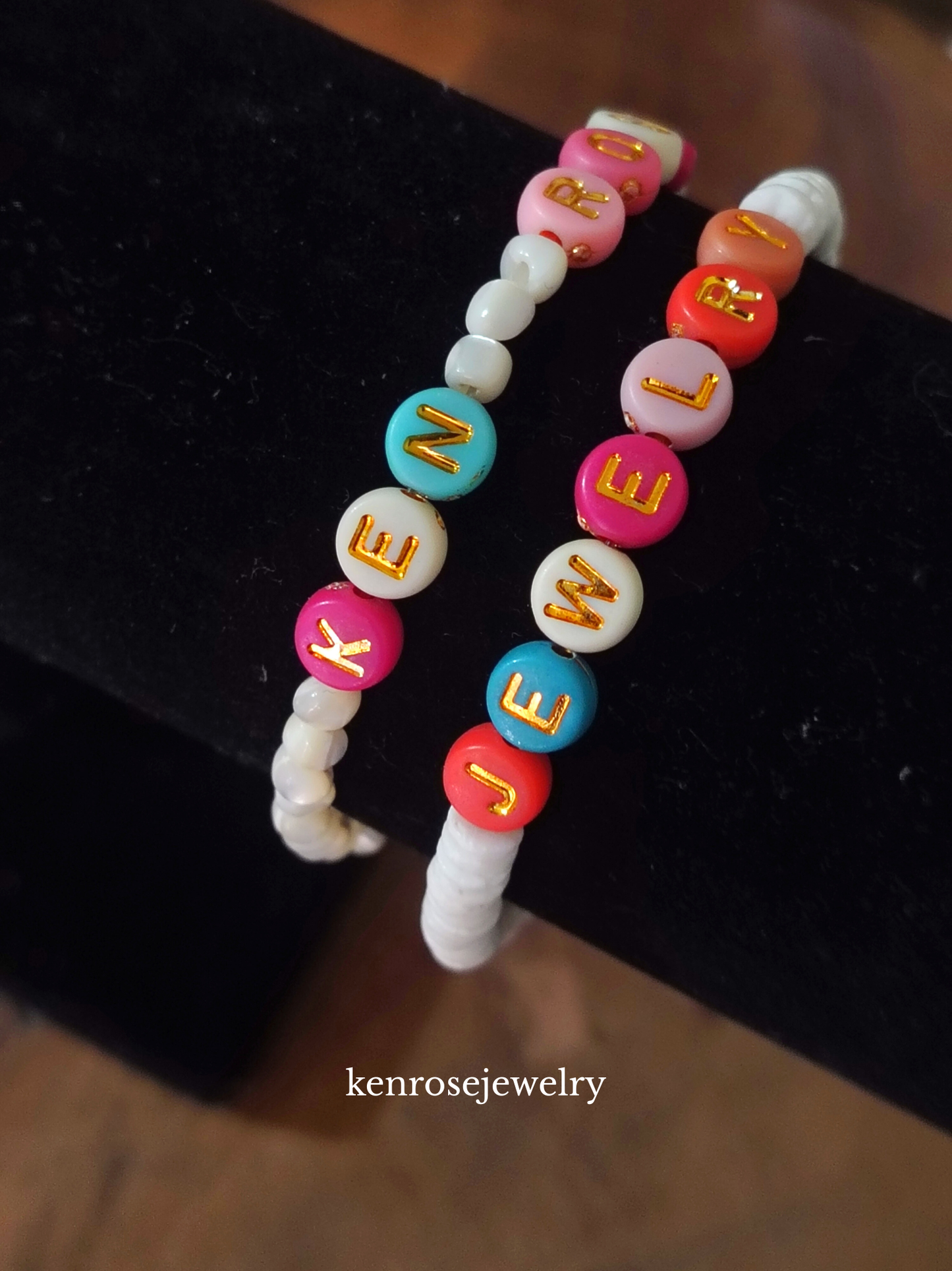 Personalized Name Troca and White Clam Shell Beads