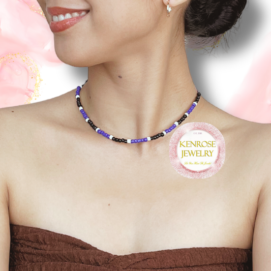 MIIDNIGHT BLUE Seed Bead Necklace for Men and Women Summer Beach Accessory Surfers Jewelry