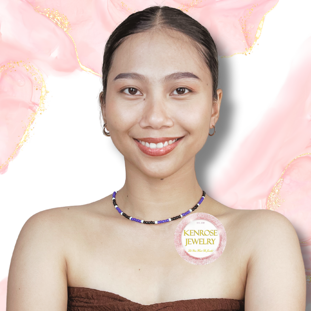 MIIDNIGHT BLUE Seed Bead Necklace for Men and Women Summer Beach Accessory Surfers Jewelry