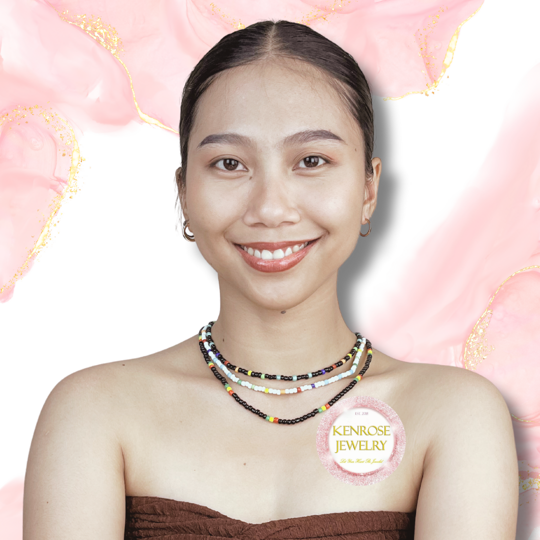 REGGAE TRIBAL Seed Bead Necklace for Men and Women Summer Beach Accessory Surfers Jewelry