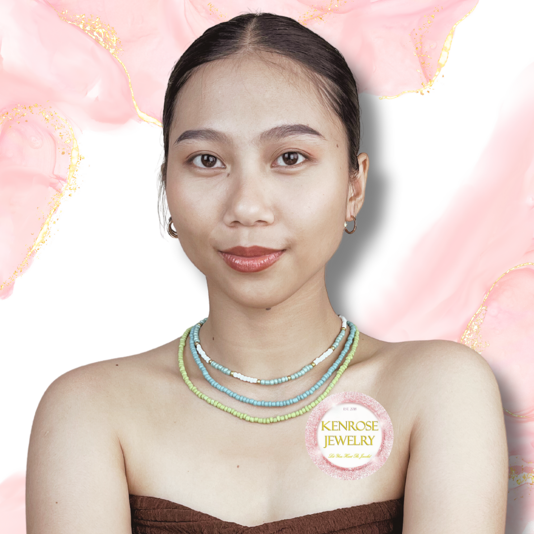 CYANE Seed Bead Necklace for Men and Women Summer Beach Accessory Surfers Jewelry