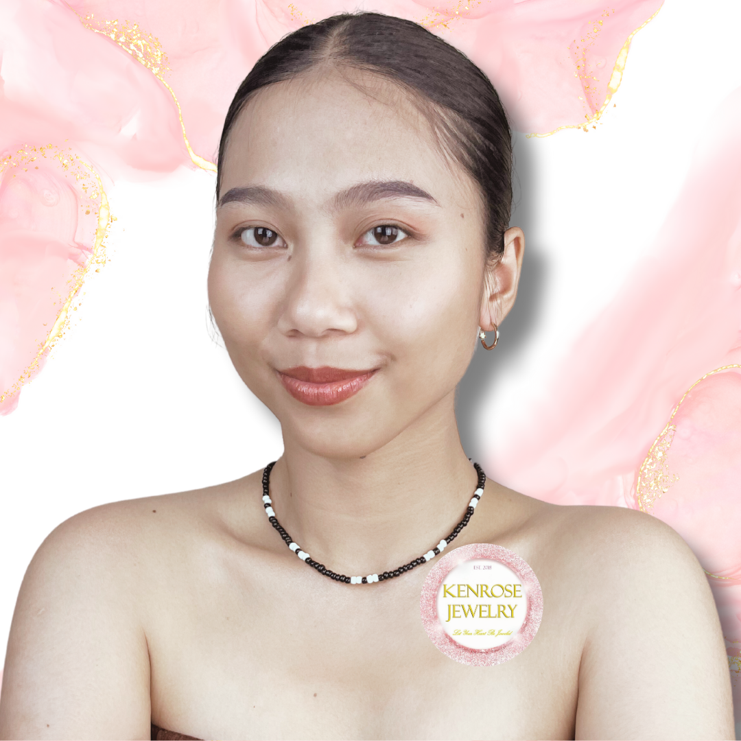 BLACK OREO Seed Bead Necklace for Men and Women Summer Beach Accessory Surfers Jewelry