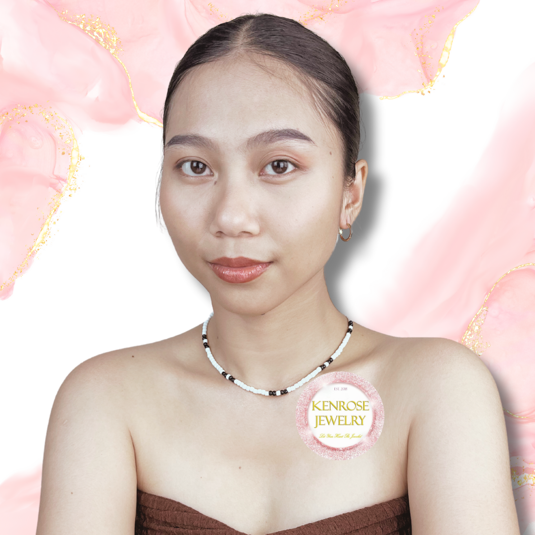 WHITE OREO Seed Bead Necklace for Men and Women Summer Beach Accessory Surfers Jewelry