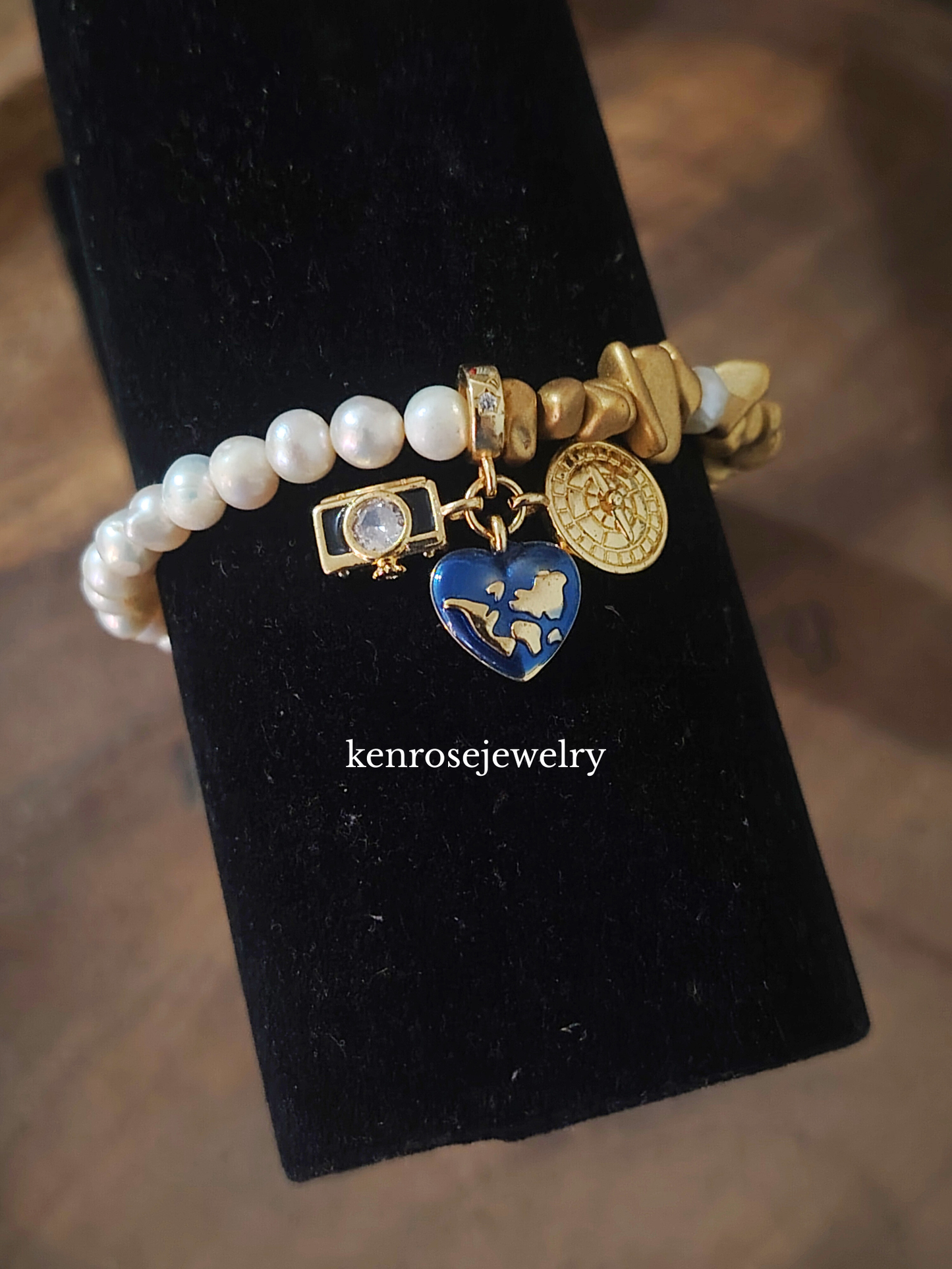 Golden Route Fresh water Pearl Bracelet Jewelry Summer and Travel Accessory for Women by KenRoseJewelry