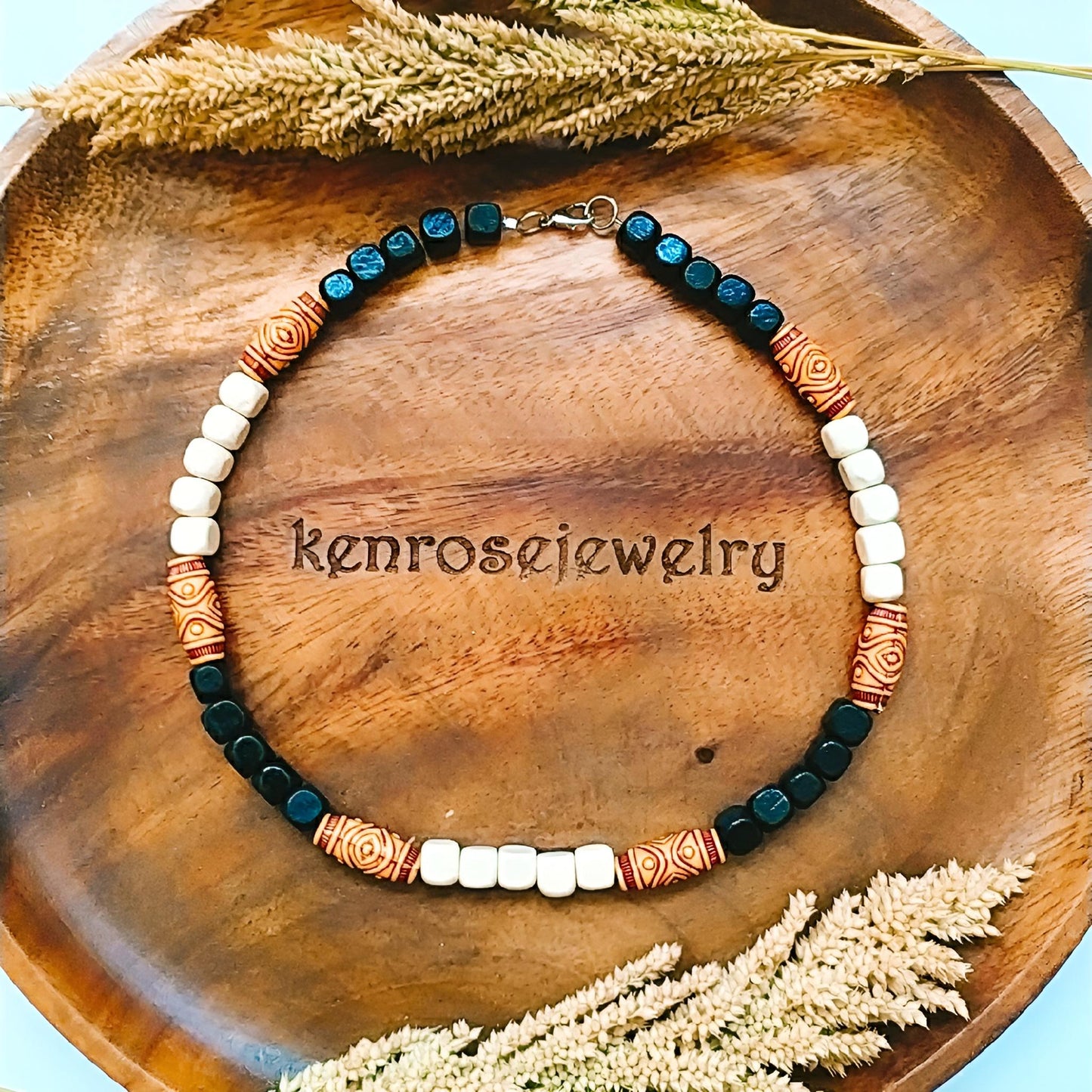 ASPEN Wood Necklace - Surfer Summer Jewelry for Men & Women