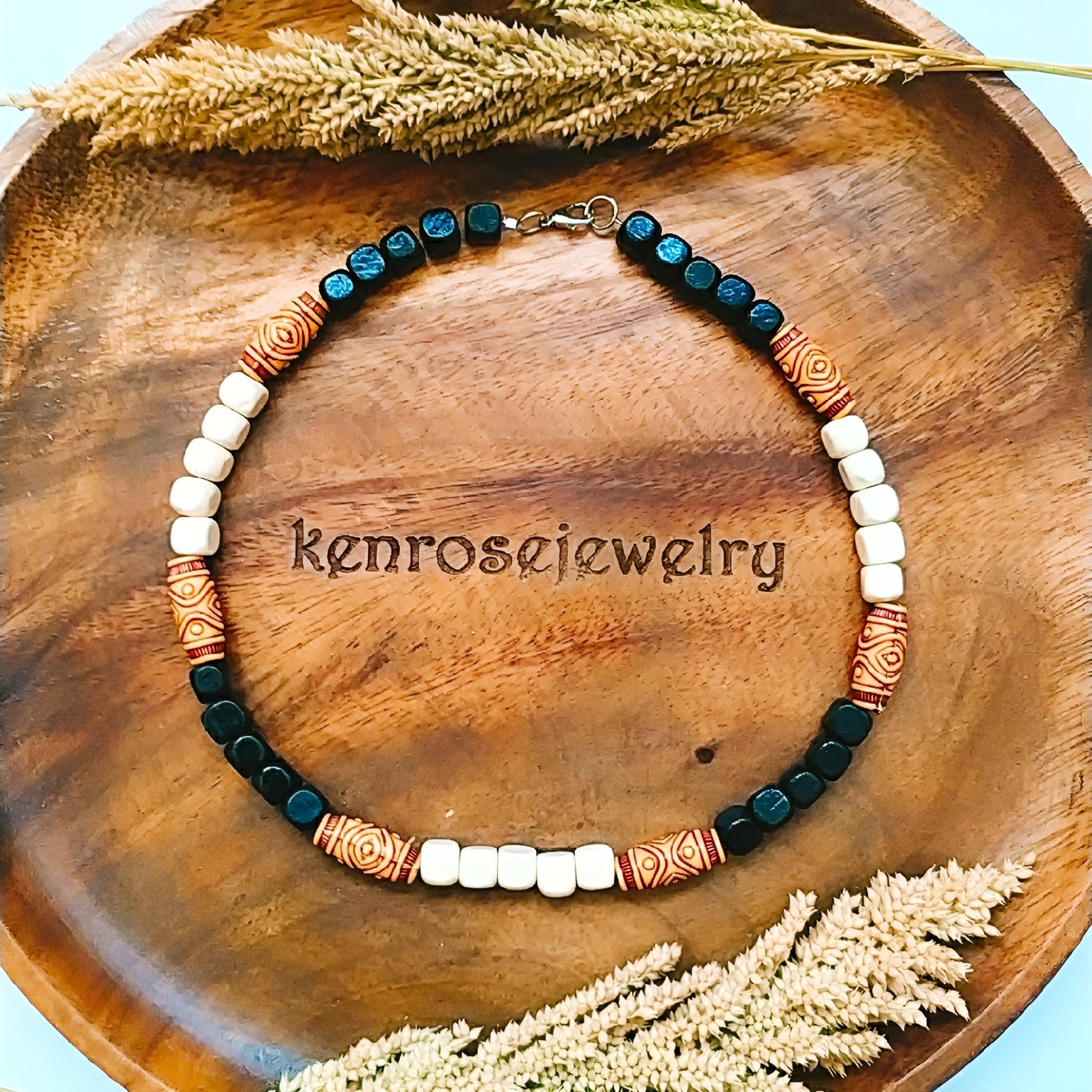 ASPEN Wood Necklace - Surfer Summer Jewelry for Men & Women