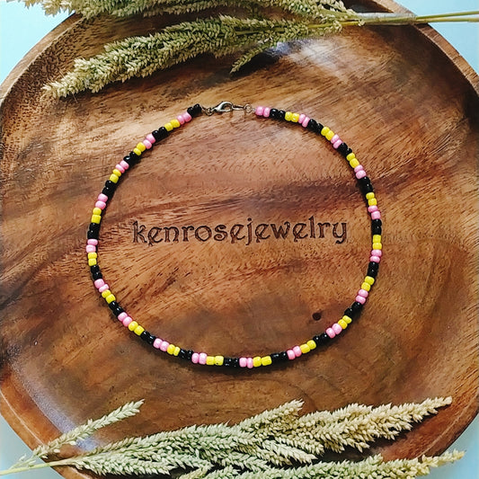 BEE POP Seed Bead Necklace for Men and Women Summer Beach Accessory Surfers Jewelry