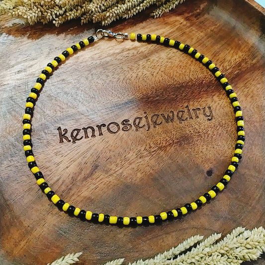 BUMBLEBEE Seed Bead Necklace for Men and Women Summer Beach Accessory Surfers Jewelry