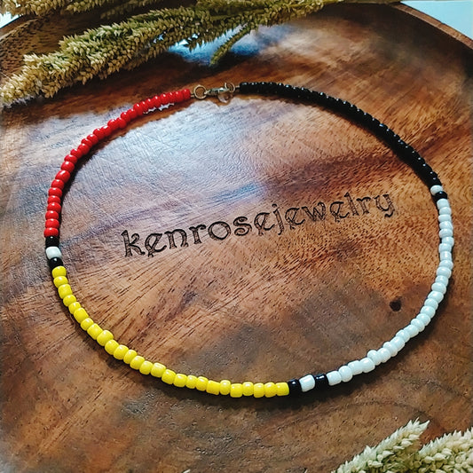 FOURTH TRIBE Seed Bead Necklace for Men and Women Summer Beach Accessory Surfers Jewelry