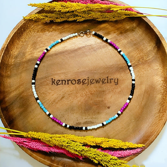 NOVA MAGENTA Seed Bead Necklace for Men and Women Summer Beach Accessory Surfers Jewelry