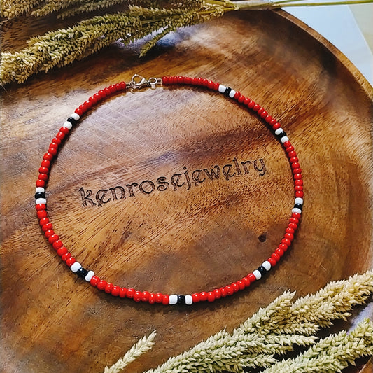 RUBY Seed Bead Necklace for Men and Women Summer Beach Accessory Surfers Jewelry