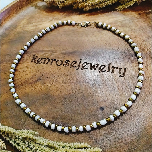 SAND SHINE Seed Bead Necklace for Men and Women Summer Beach Accessory Surfers Jewelry