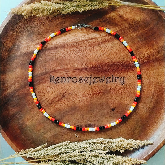 SUMMER SURF Seed Bead Necklace for Men and Women Summer Beach Accessory Surfers Jewelry