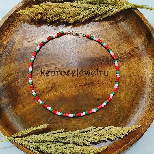 SUMMER BERRY Seed Bead Necklace for Men and Women Summer Beach Accessory Surfers Jewelry